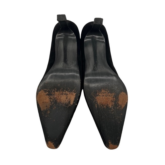 Charles Jourdan Black Suede Paris Pointed Toe Heels Size 8 Women’s - Picture 8 of 8